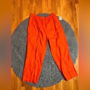 Vintage Molato Orange 100% Linen Straight Leg Pull On Pants Size 3X NWT